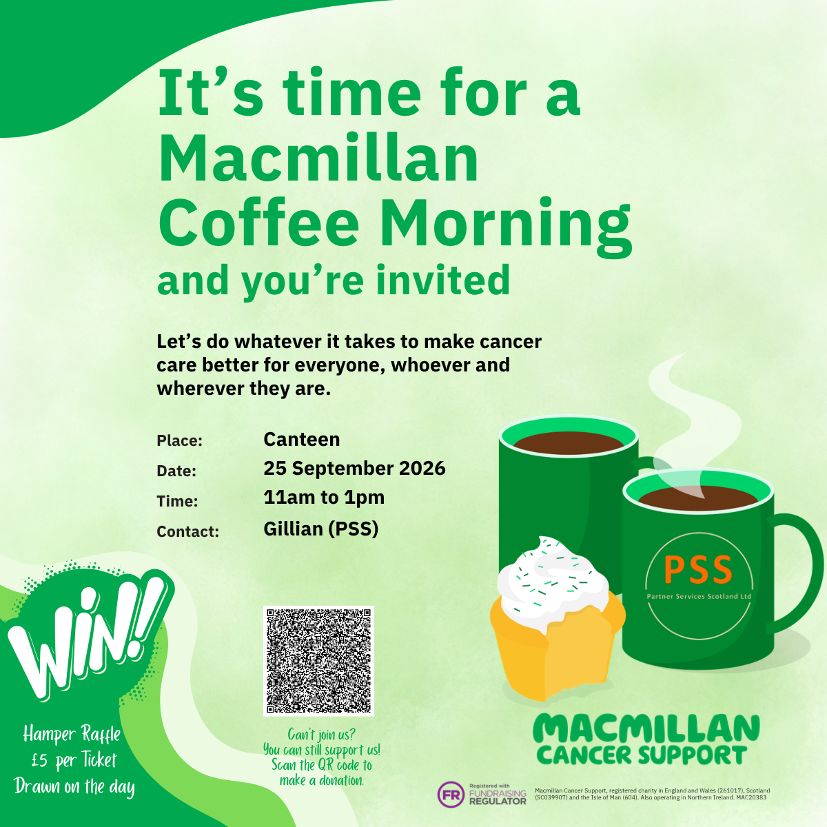 Join us for our Macmillan Coffee Morning